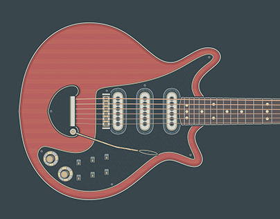 Brian May Red Special Guitar Art