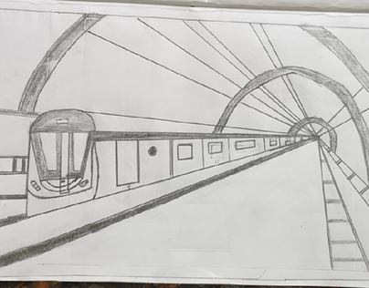 one point perspective drawing