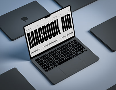 Free Macbook Air M2 Mockup - B07.PSD