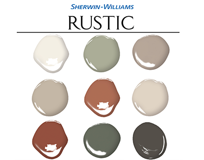 Modern Rustic Home Paint Palette, Sherwin Williams