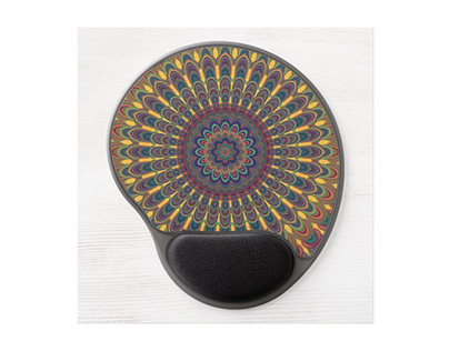 Bohemian Oval Mandala Mouse Pad