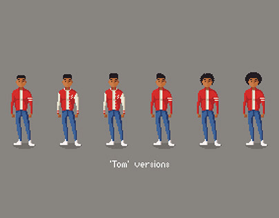 Pixel character designs - 'Tom'