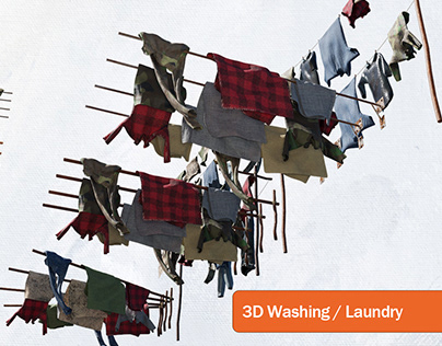 3d washing laundry props for environments