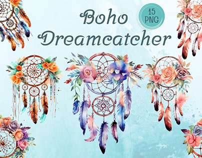 Boho Dreamcatcher Watercolor