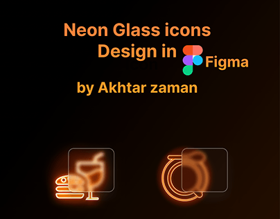 Neon Glass Morphism Icons Design