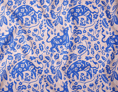 Floral Ox Fabric Pattern