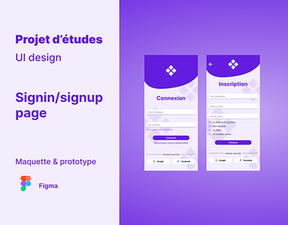 Project thumbnail - Projet d'école - Signup / signin page