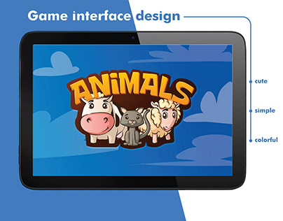 Animals game app UI design