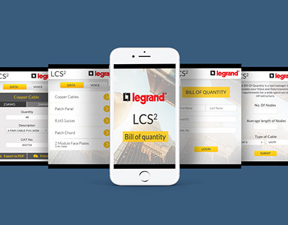 App design for Legrand's LCS2 sales team.