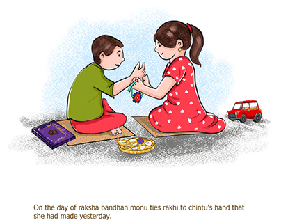 Raksha Bandhan story illustration
