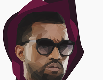 Kanye West Low-Poly Portrait