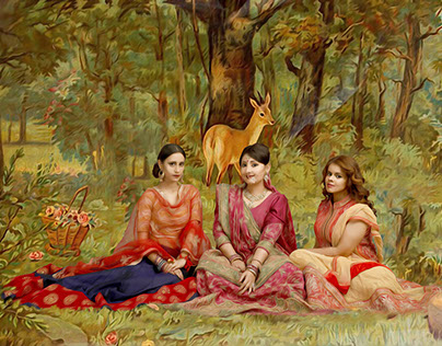 North Indian Wedding- Raja Ravi Verma paintings