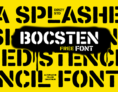 Bocsten – Splashed Stencil Font - FREE Font