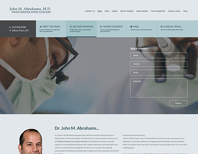 Website Design/Development – Complex Spine Surgery