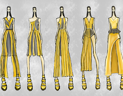 Sketches of clothing design