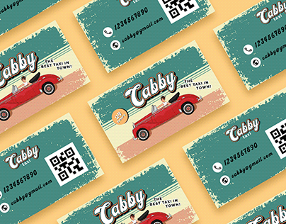 Business card for a taxi company in vintage style