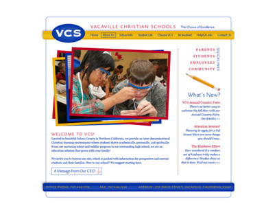 Vacaville Christian Schools website design
