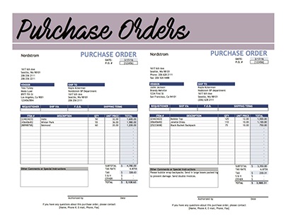 Sample Purchase Order and Invoice