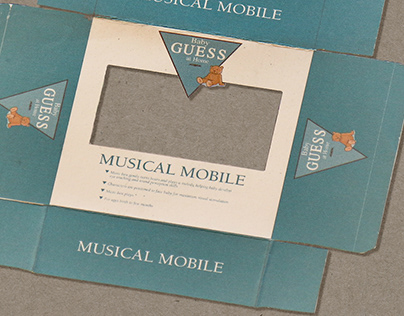 Baby Guess Musical Mobile Mock up - to scale packaging