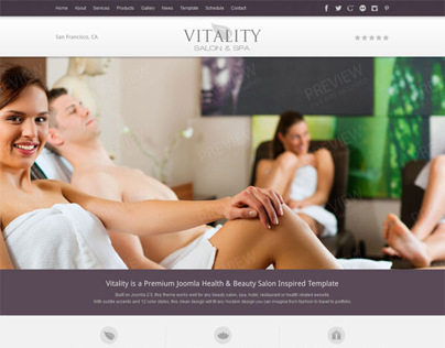 Vitality, Joomla Health Beauty SPA Salon Template