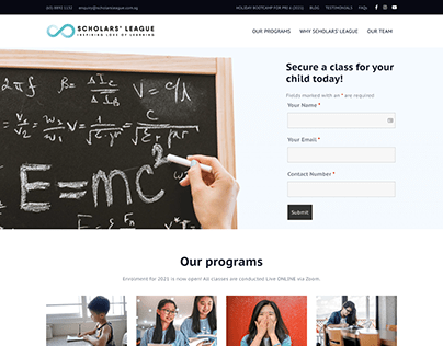 Online Student Education Website Design