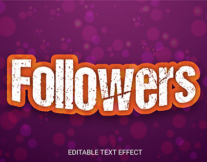 Followers Editable Text Effect Design