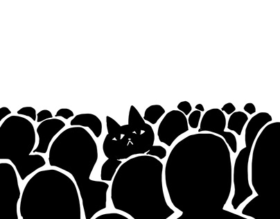 Black Cat in crowds