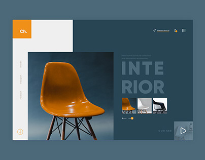Interior Room Design Landing Page UI Design