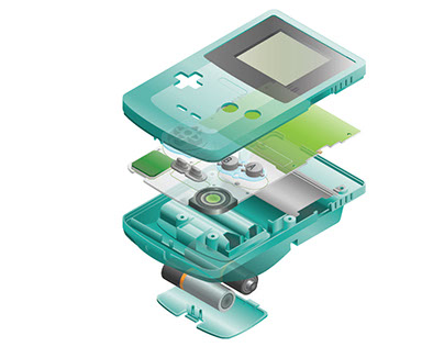 Exploded View of a Gameboy Color