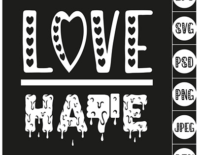 Love hate Typography T Shirt
