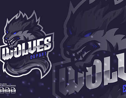 Wolf Mascot Esport Logo