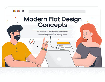 Modern Flat design People and Business concept