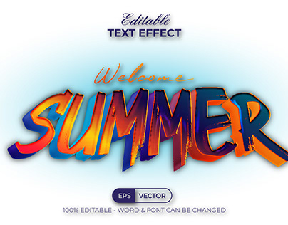 8 Text Effect Summer Holiday Style For Illustrator