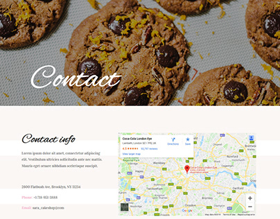 cake shop-Contact page-Wordpress-Elementor-Astra