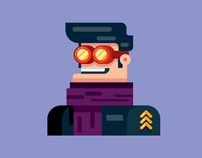 Flat Design Character with Geometric Forms
