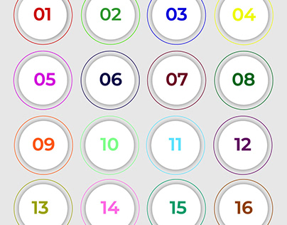 Circular bullet points numbers Free Vector