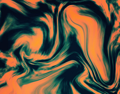Digital Painting Orange and Petrol