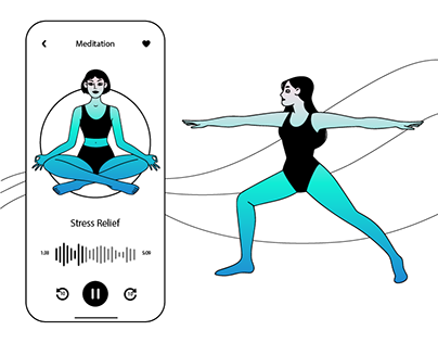 Illustrations for yoga and meditation app