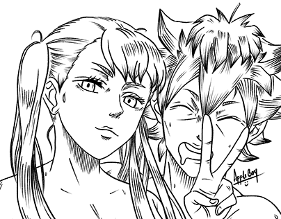 Asta x noelle black clover fanart