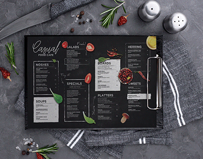 Restaurant chalkboard menu design