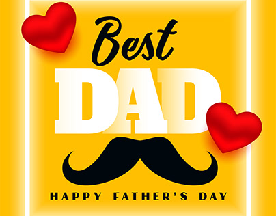 Happy father's day best dad yellow card design