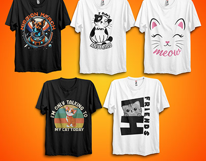 cat t shirt design unique.