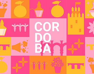 Abstract Poster of Cordoba, Spain. Mosaic style