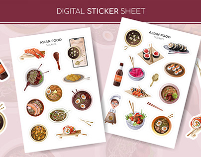 Flavorful Fusion: Captivating Digital Vector Stickers