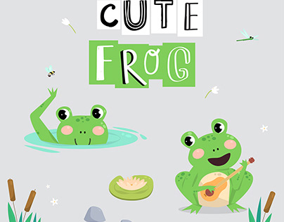 Cute Frogs for Kid's Project