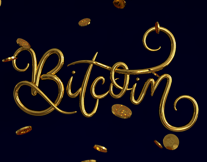 Bitcoin lettering 3D