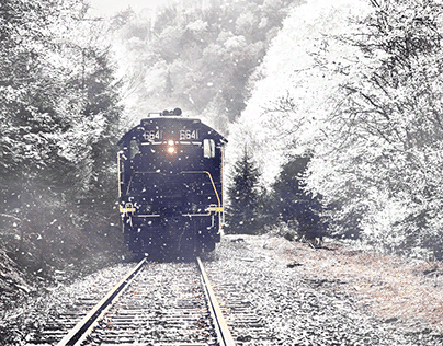 Winter train - Photoshop