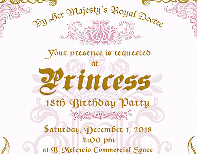 Royal Themed 18th Birthday Invitation