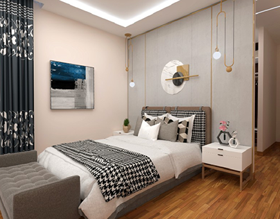 Master bedroom design with dressing