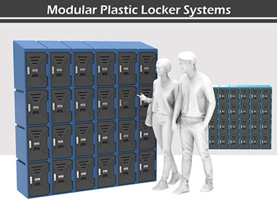 Modular Plastic Locker Systems - 4 Tier Locker
